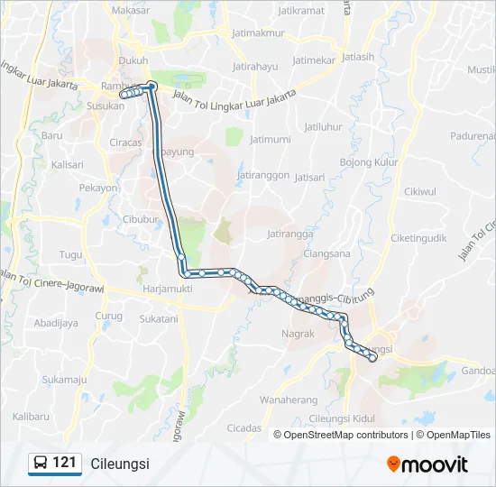 121 Bus Line Map