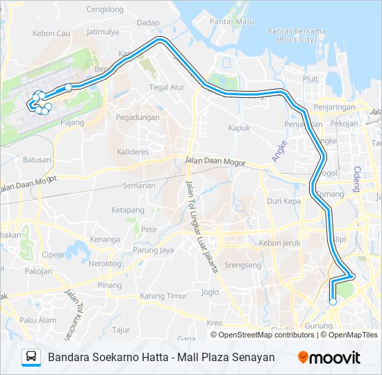 JAC PLAZA SENAYAN bus Line Map