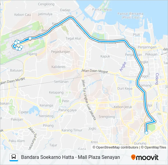 JAC PLAZA SENAYAN Bus Line Map