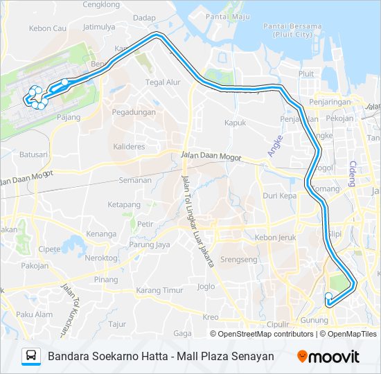 JAC PLAZA SENAYAN bus Line Map