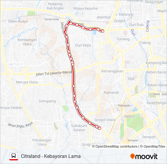 B17 bus Line Map