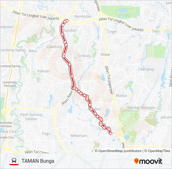 T13 Bus Line Map
