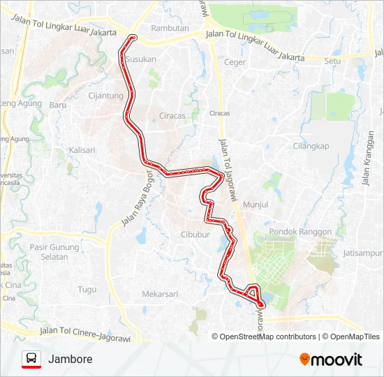 T16 Bus Line Map