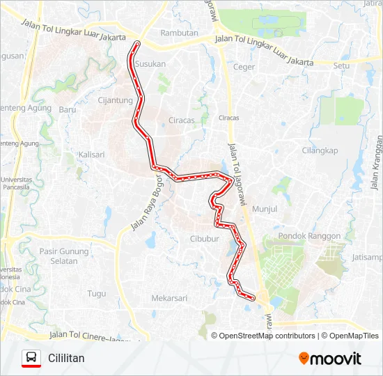 T16 Bus Line Map