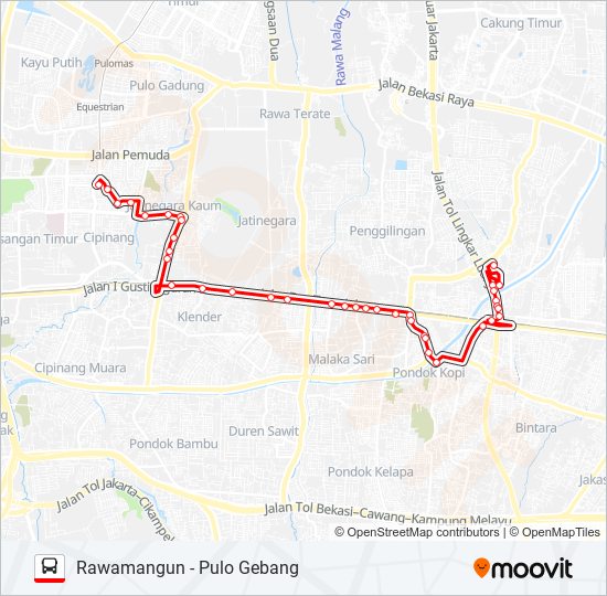 T25 bus Line Map