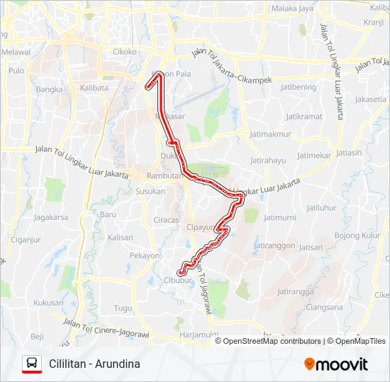 T15A Bus Line Map