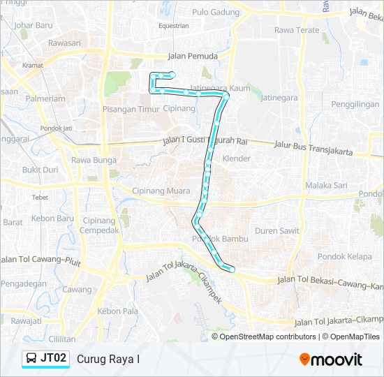 JT02 bus Line Map