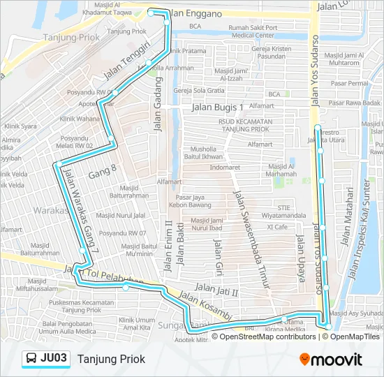 JU03 Bus Line Map