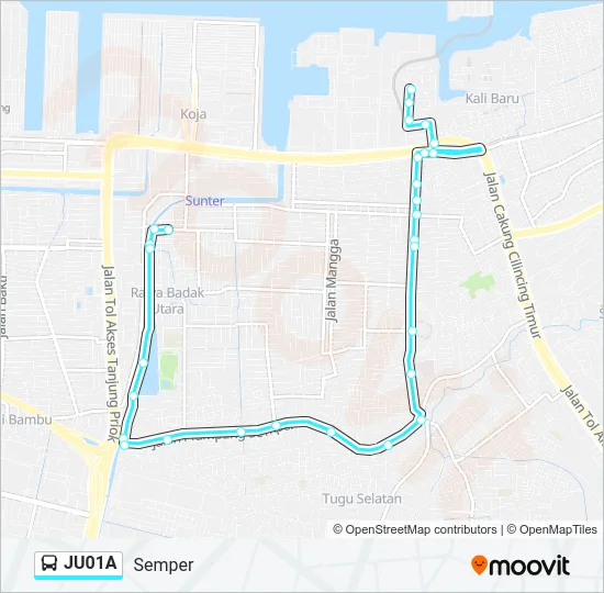 JU01A Bus Line Map
