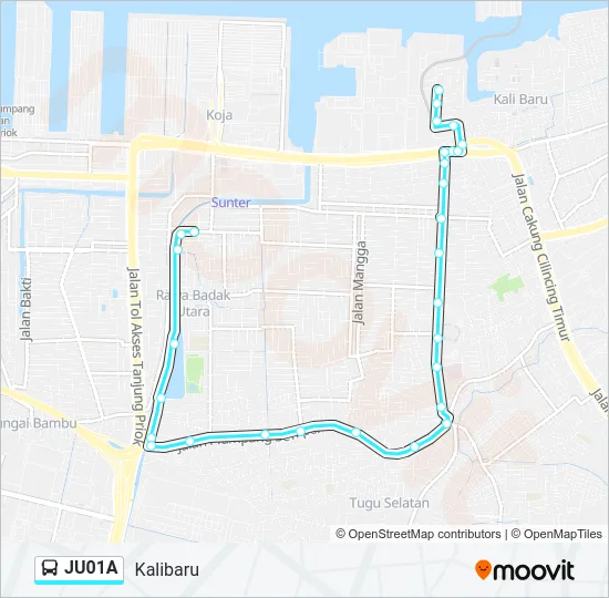 JU01A Bus Line Map