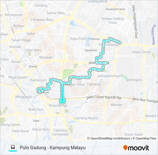 M21 bus Line Map