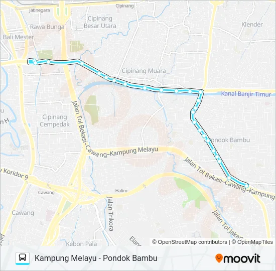 M54 Bus Line Map