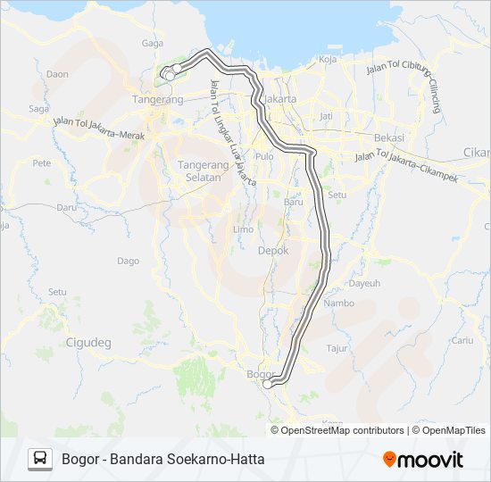 DAMRI BOGOR bus Line Map