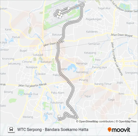 DAMRI SERPONG Bus Line Map