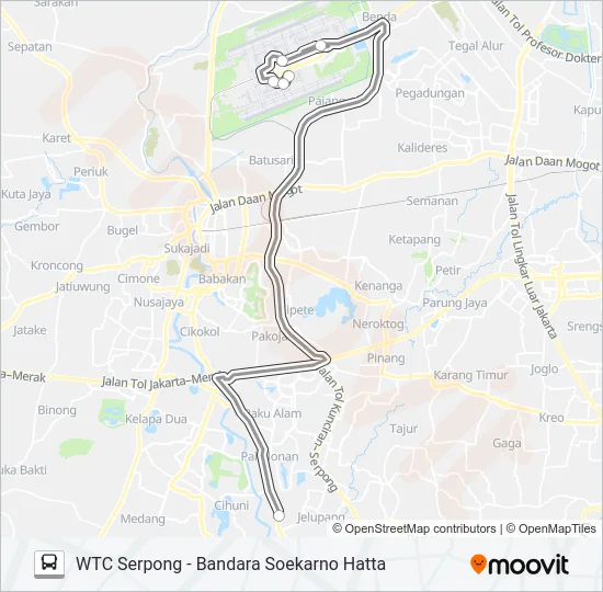 DAMRI SERPONG Bus Line Map