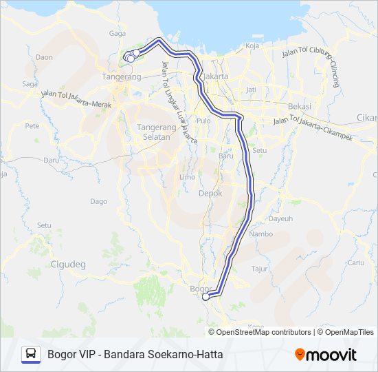 DAMRI BOGOR (VIP) bis Peta Jalur