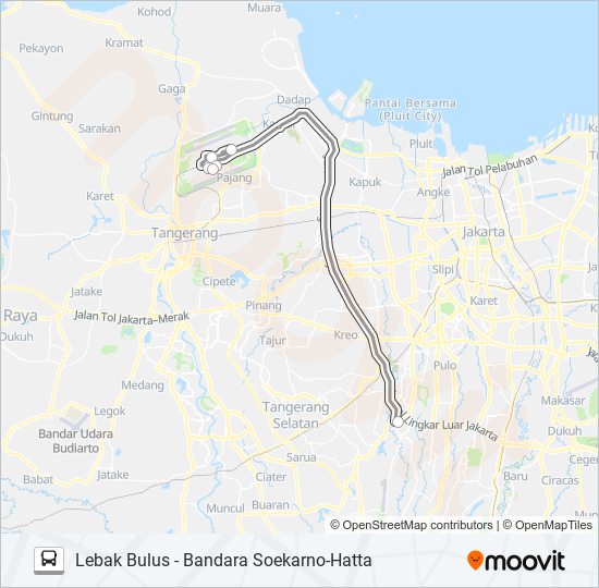 DAMRI LEBAK BULUS bus Line Map