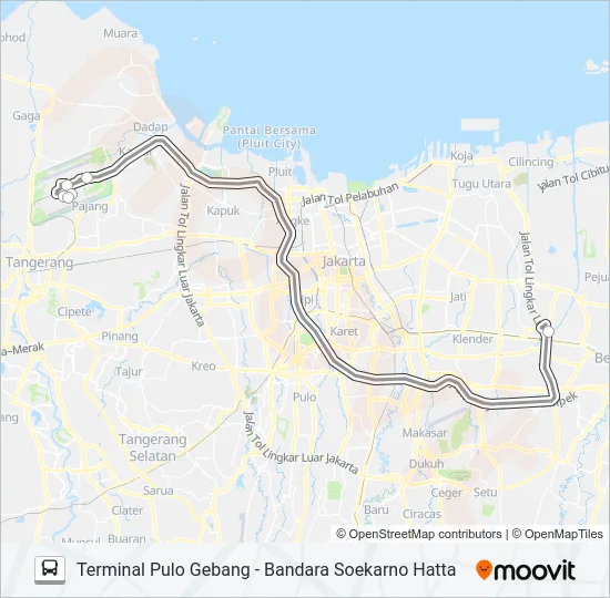DAMRI PULO GEBANG Bus Line Map