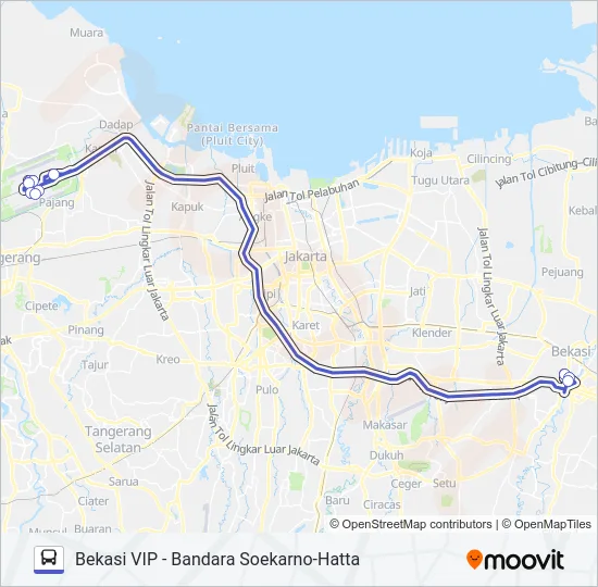 DAMRI BEKASI (VIP) Bus Line Map