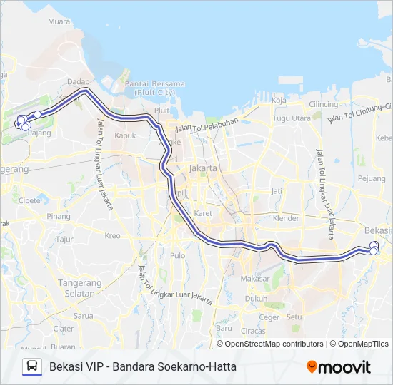 DAMRI BEKASI (VIP) Bus Line Map