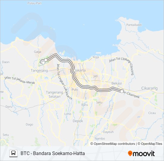 DAMRI BEKASI TIMUR bus Line Map