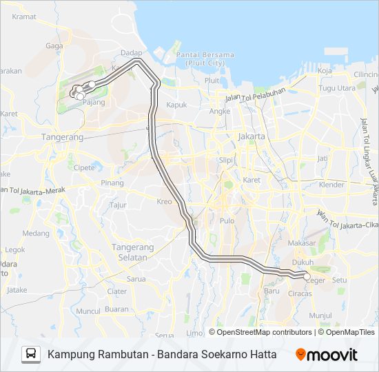 DAMRI KAMPUNG RAMBUTAN bus Line Map