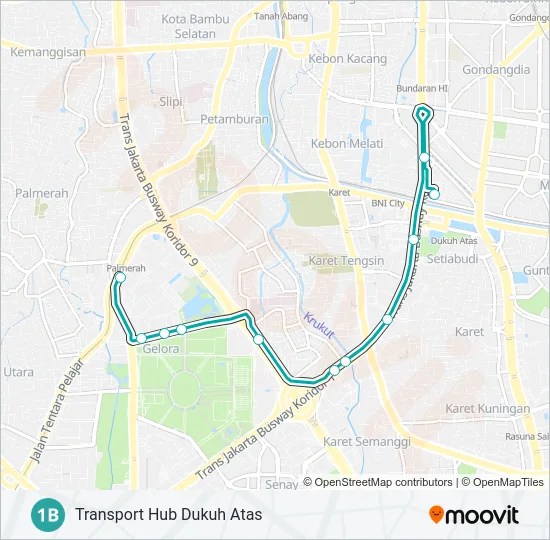 1B Bus Line Map