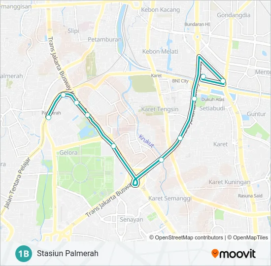 1B Bus Line Map