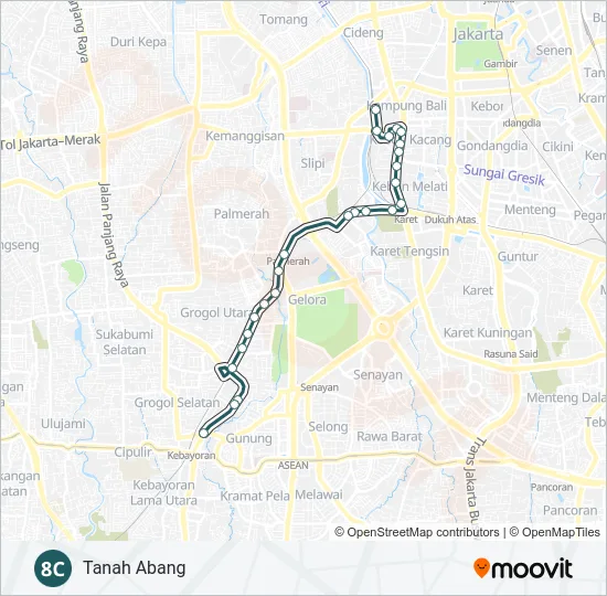 8C Bus Line Map