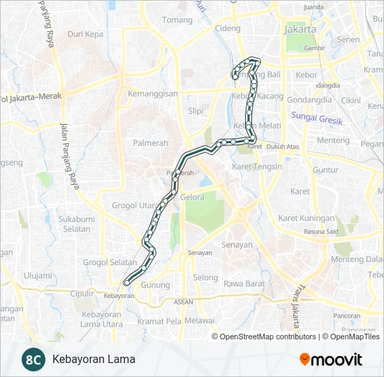 8C Bus Line Map