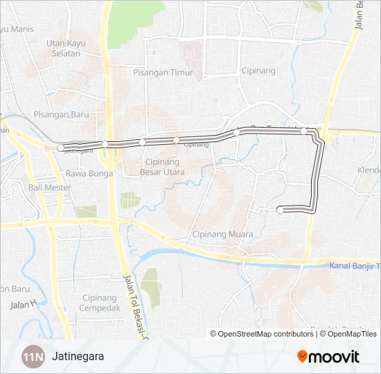 11N Bus Line Map