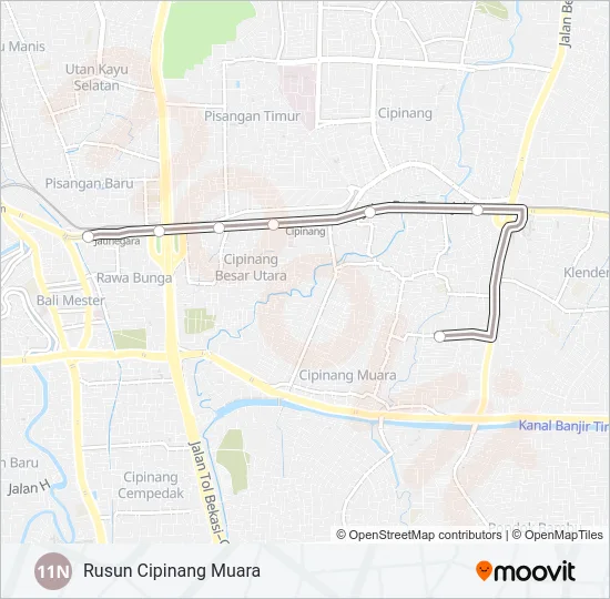 11N Bus Line Map