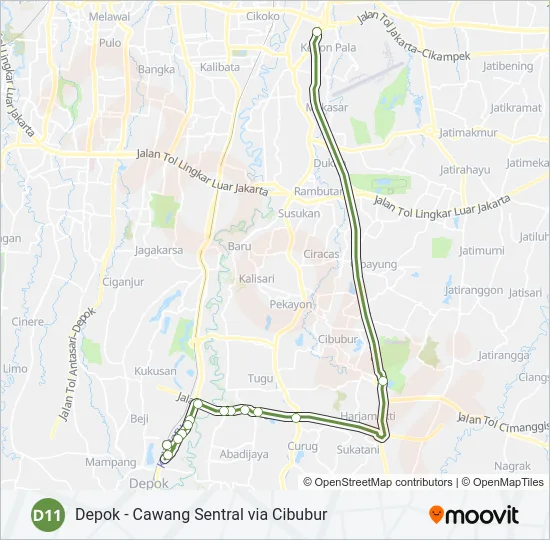 D11 Bus Line Map