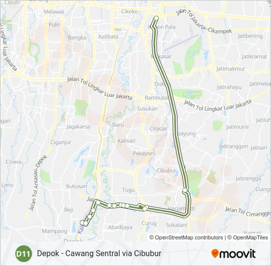 D11 Bus Line Map