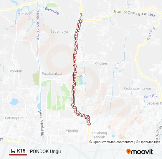 K15 Bus Line Map