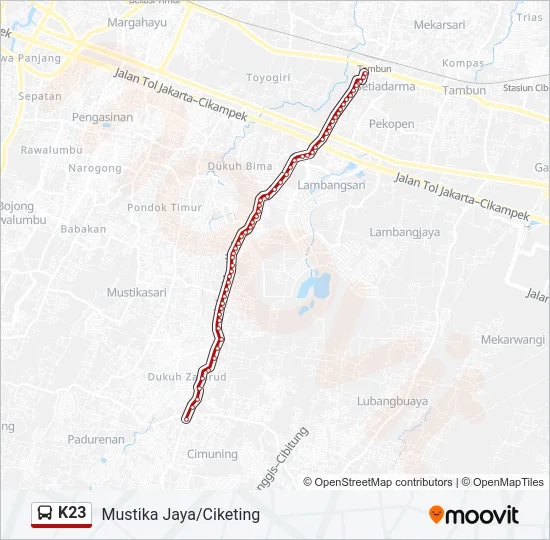 K23 Bus Line Map