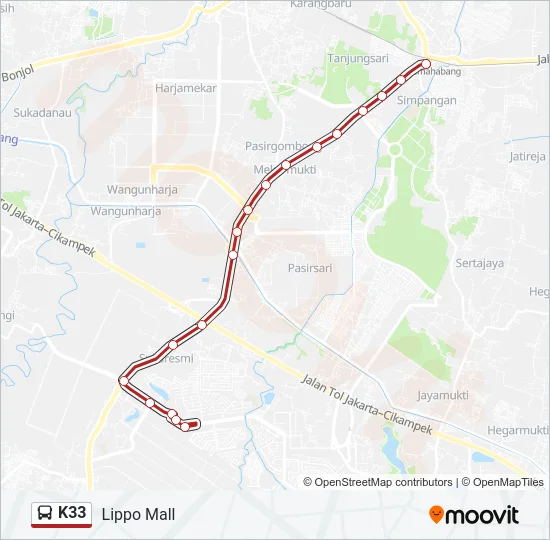 K33 Bus Line Map