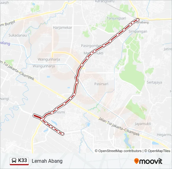 K33 Bus Line Map