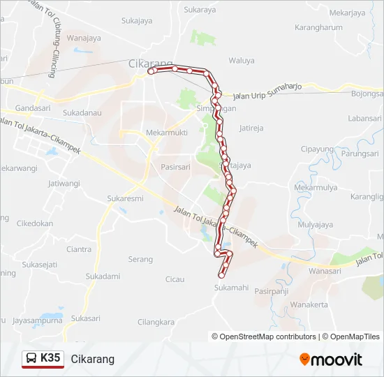K35 Bus Line Map
