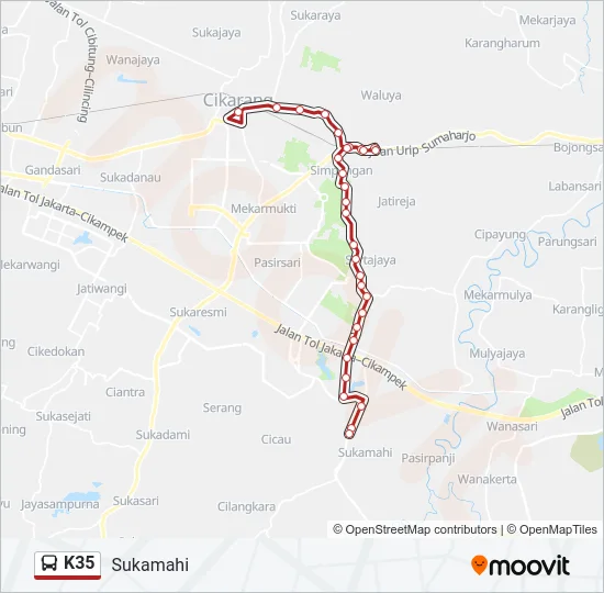 K35 Bus Line Map