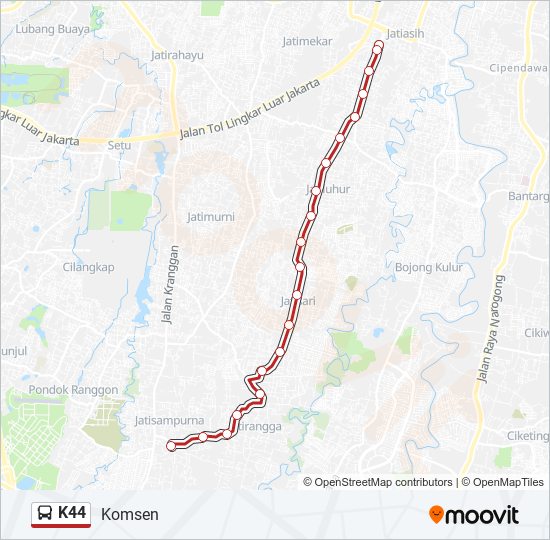 Rute K44: Jadwal, Pemberhentian & Peta - Komsen (Diperbarui)