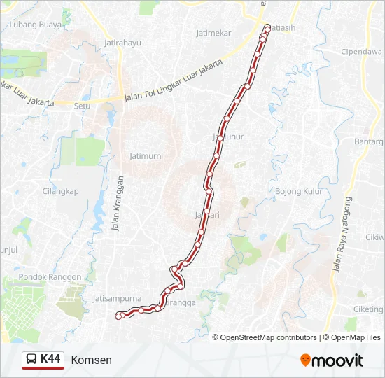 K44 Bus Line Map