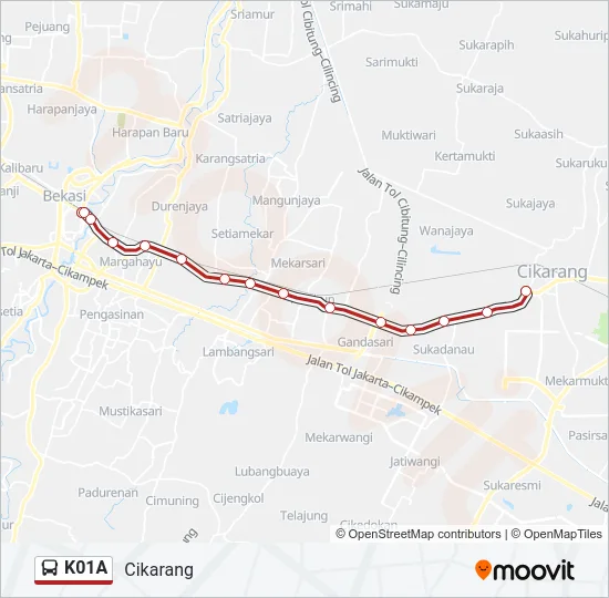 K01A Bus Line Map