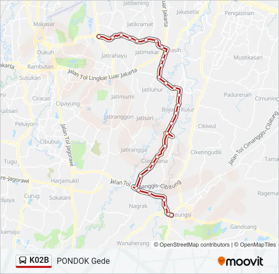 K02B Bus Line Map