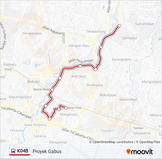 Rute K04b: Jadwal, Pemberhentian & Peta - Proyek Gabus (Diperbarui)