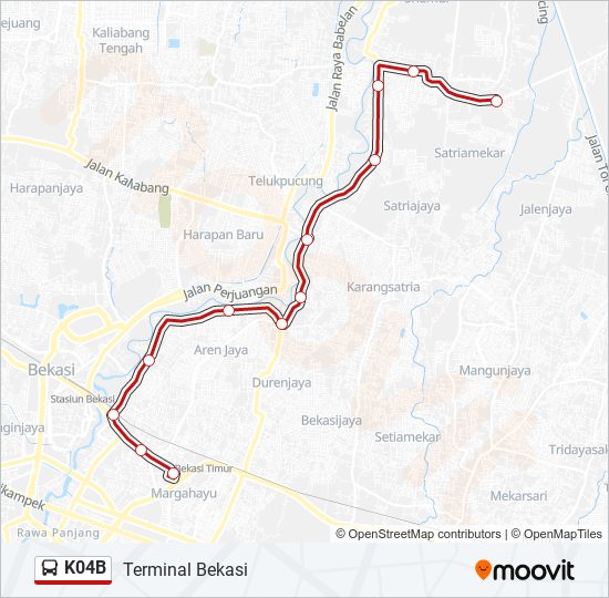 Rute K04b: Jadwal, Pemberhentian & Peta - Terminal Bekasi (Diperbarui)