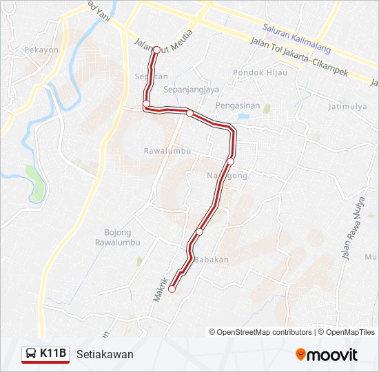 Rute K11b: Jadwal, Pemberhentian & Peta - Setiakawan (Diperbarui)