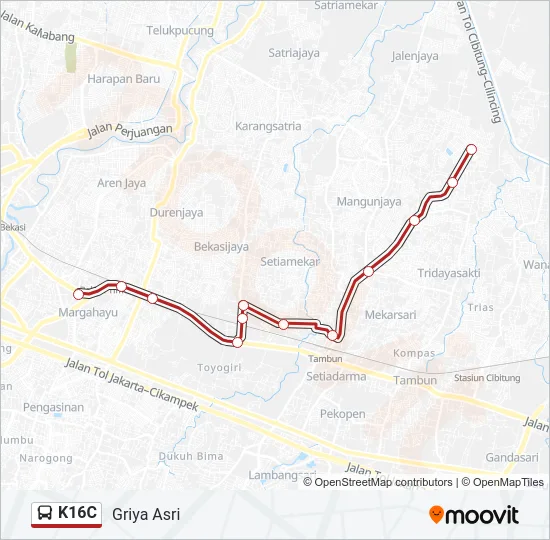 K16C Bus Line Map