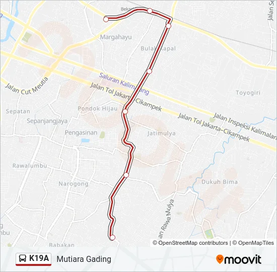 K19A Bus Line Map