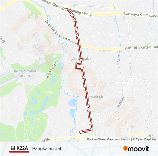 K22A Bus Line Map